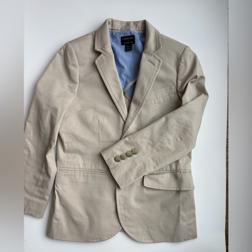 Crewcuts Light Tan Blazer with Blue Lining